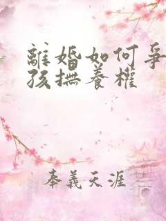 离婚如何争夺小孩抚养权