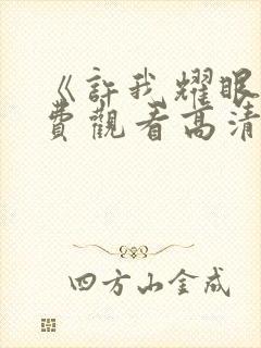 《许我耀眼》免费观看高清26集