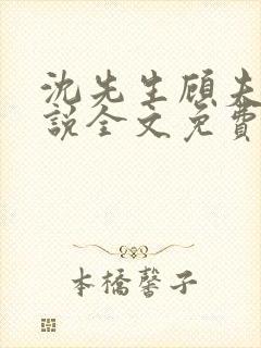 沈先生顾夫人小说全文免费阅读