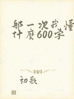 那一次我懂得了什么600字