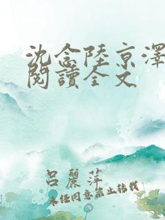 沈念陆京泽免费阅读全文