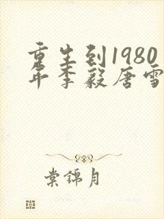 重生到1980年李毅唐雪