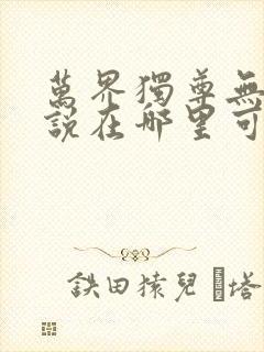 万界独尊无忧小说在哪里可以看