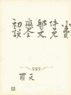 初恋那件小事小说全文免费阅读