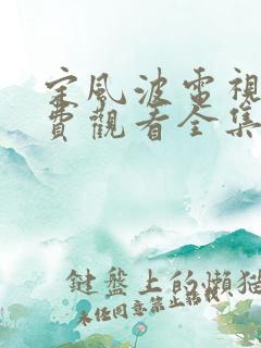 定风波电视剧免费观看全集在线播放