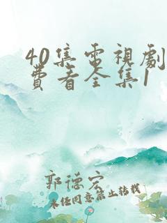 40集电视剧免费看全集1