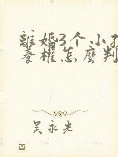 离婚3个小孩抚养权怎么判