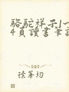 骆驼祥子1~24页读书笔记