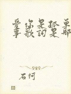 爱你是孤单的心事歌词是哪首歌