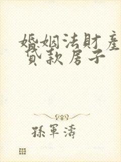 婚姻法财产分割 贷款房子