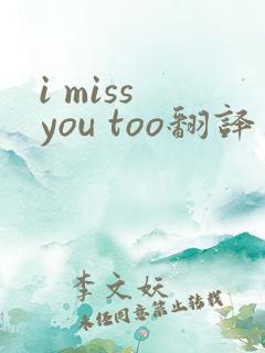 i miss you too翻译中文