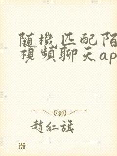 随机匹配陌生人视频聊天app