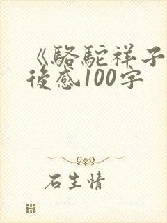 《骆驼祥子》读后感100字