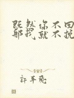 既然你不回头,那我就不挽留是什么歌