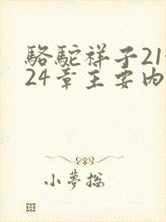 骆驼祥子21~24章主要内容