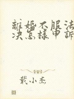 离婚不服法院判决怎样申诉