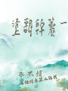 清朝的第一任皇上叫什么