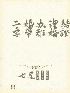 二婚办理结婚证要带离婚证吗