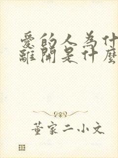 爱的人为什么先离开是什么歌