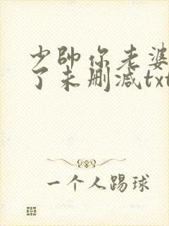 少帅你老婆又跑了未删减txt
