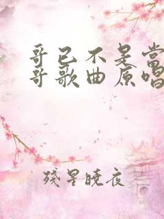 哥已不是当年的哥歌曲原唱