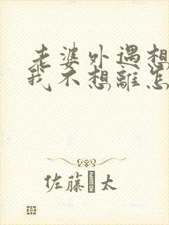 老婆外遇想离婚我不想离怎么办