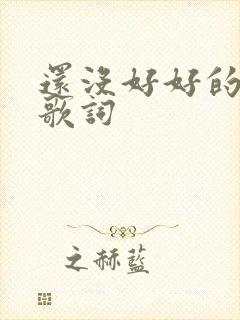 还没好好的爱你歌词