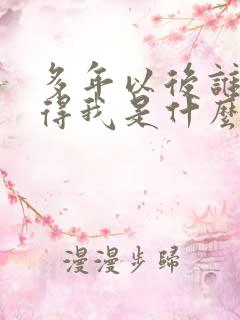 多年以后谁会记得我是什么歌