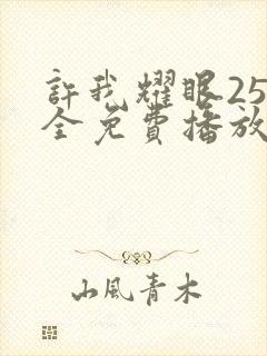 许我耀眼25集全免费播放下载