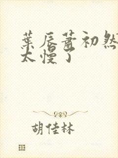 叶辰萧初然更新太慢了