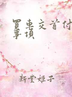 买车交首付注意事项