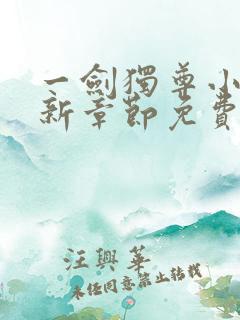 一剑独尊小说最新章节免费阅读