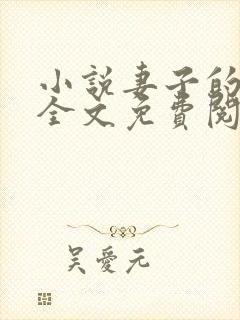 小说妻子的秘密全文免费阅读