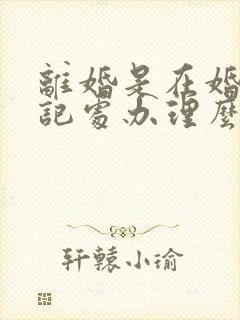 离婚是在婚姻登记处办理么