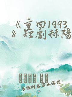 《重回1993》短剧赫阳免费看