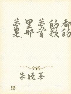 梦里梦的都是你是哪首歌的歌词