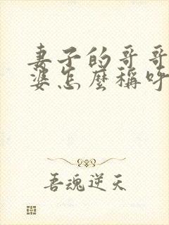 妻子的哥哥的老婆怎么称呼