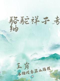 骆驼祥子考点归纳