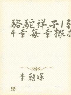 骆驼祥子1到24章每章概括