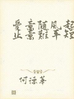 爱意随风起 风止意难平短剧