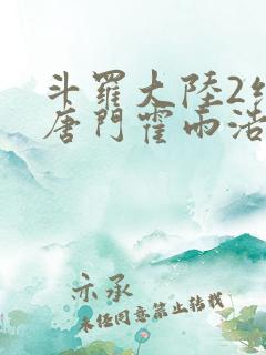 斗罗大陆2绝世唐门霍雨浩是什么神