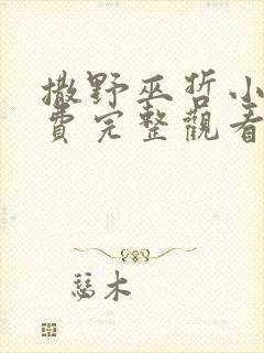 撒野巫哲小说免费完整观看