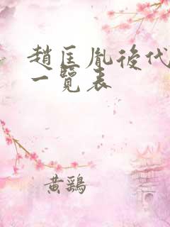 赵匡胤后代子孙一览表