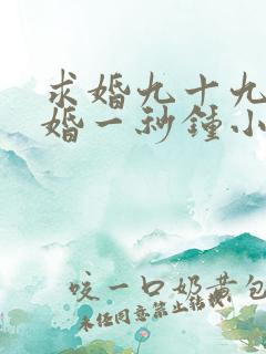 求婚九十九次离婚一秒钟小说