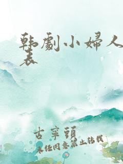 韩剧小妇人演员表