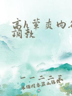 高h荤爽肉欲文调教