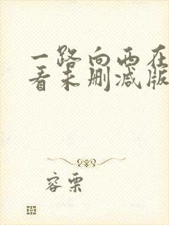 一路向西在线观看未删减版