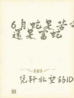 6月蛇是苦命蛇还是富蛇