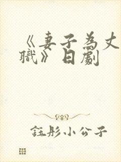 《妻子为丈夫升职》日剧