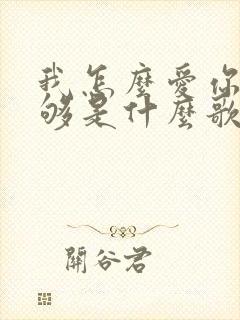 我怎么爱你都不够是什么歌